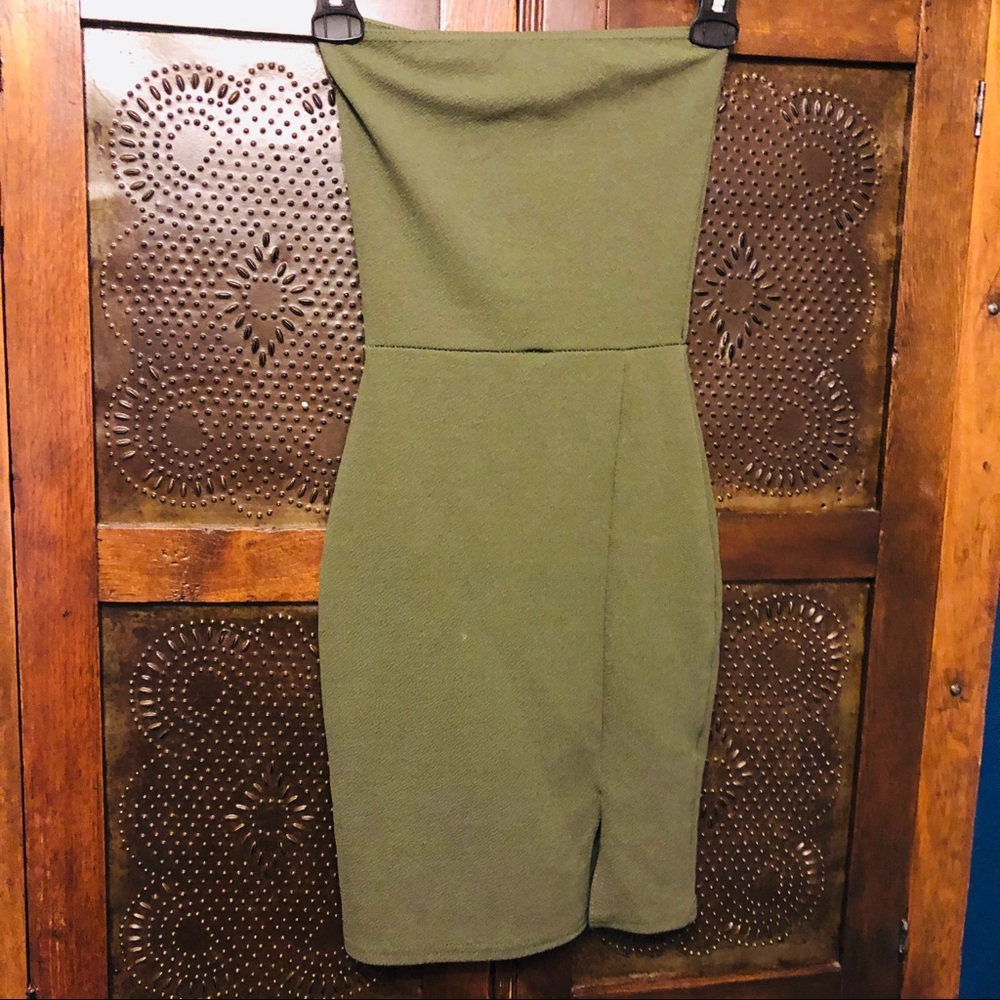 5 for $20 Green club body con dress strapless